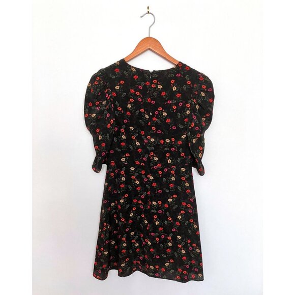 The Kooples Floral Printed Silk Blended Dress Multi Poppy Size 1 - Picture 4 of 6